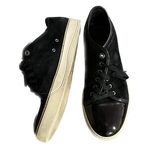 LANVIN Black Leather Sneaker